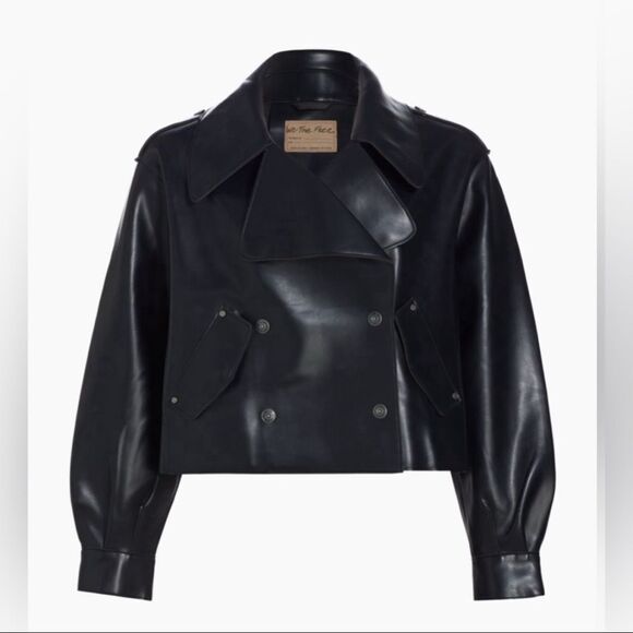 NWT Free People We the Free Jacket Black Vegan Leather Size XL